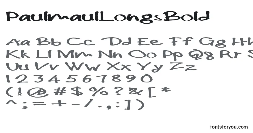 Fuente PaulmaulLongsBold - alfabeto, números, caracteres especiales