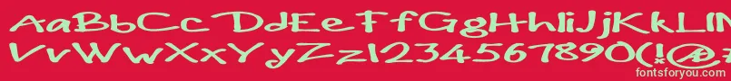 PaulmaulLongsBold Font – Green Fonts on Red Background