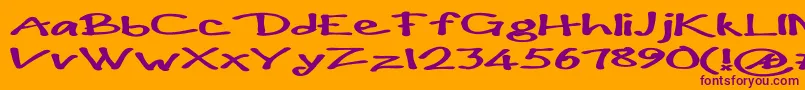 fuente PaulmaulLongsBold – Fuentes Moradas Sobre Fondo Naranja
