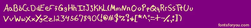 Hipchick Font – Yellow Fonts on Purple Background