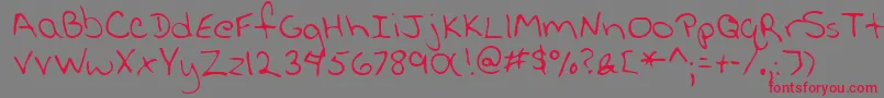 LisashandRegular Font – Red Fonts on Gray Background