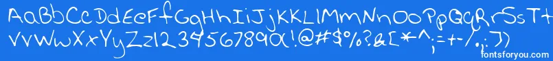 Police LisashandRegular – polices blanches sur fond bleu