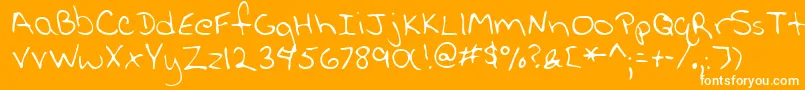 LisashandRegular Font – White Fonts on Orange Background