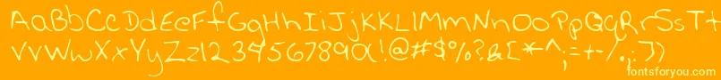 More about LisashandRegular Font LisashandRegular Font – Yellow Fonts on Orange Background