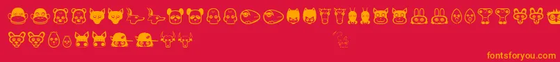 Plasticpets Font – Orange Fonts on Red Background