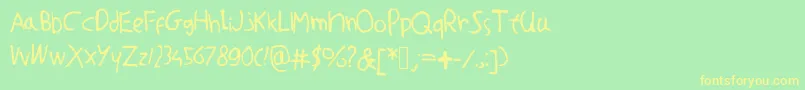 WillemsFont Font – Yellow Fonts on Green Background