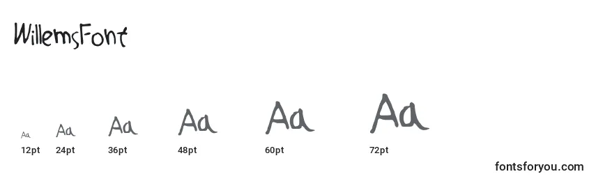 WillemsFont Font Sizes