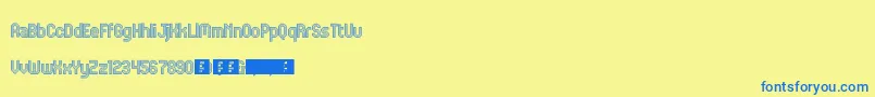 JdDigital Font – Blue Fonts on Yellow Background