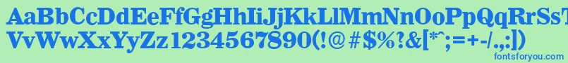 WichitaserialXboldRegular Font – Blue Fonts on Green Background