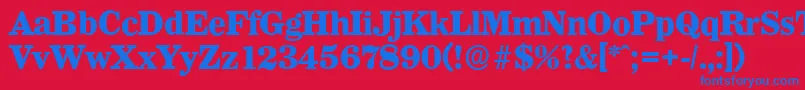 WichitaserialXboldRegular-fontti – siniset fontit punaisella taustalla