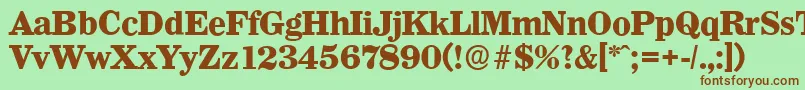 WichitaserialXboldRegular-fontti – ruskeat fontit vihreällä taustalla