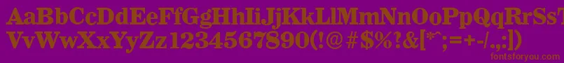 WichitaserialXboldRegular-Schriftart – Braune Schriften auf violettem Hintergrund