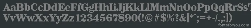 フォントWichitaserialXboldRegular – 黒い背景に灰色の文字