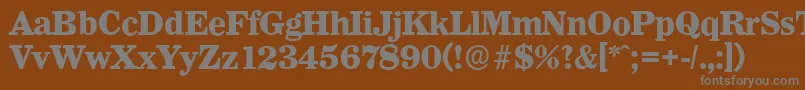 WichitaserialXboldRegular-fontti – harmaat kirjasimet ruskealla taustalla