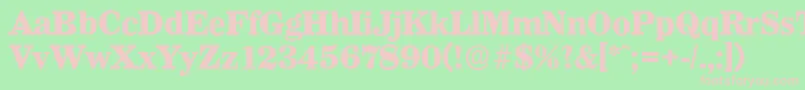 フォントWichitaserialXboldRegular – 緑の背景にピンクのフォント