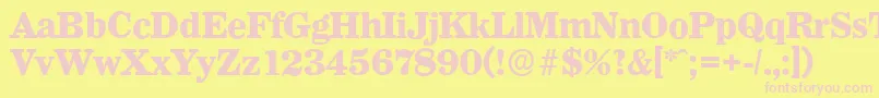 WichitaserialXboldRegular-fontti – vaaleanpunaiset fontit keltaisella taustalla