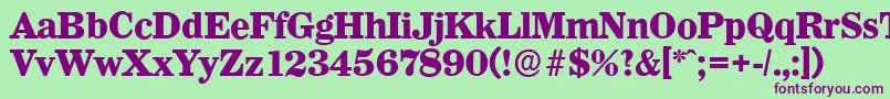 WichitaserialXboldRegular Font – Purple Fonts on Green Background