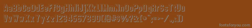 フォントCollegetmshadow – 茶色の背景に灰色の文字
