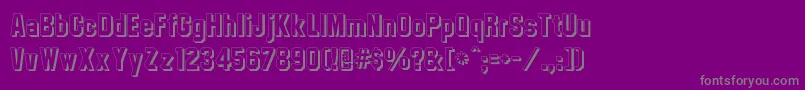 フォントCollegetmshadow – 紫の背景に灰色の文字