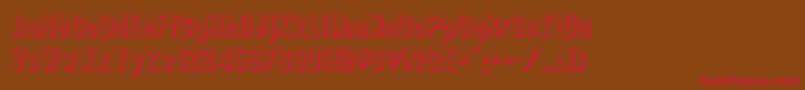 フォントCollegetmshadow – 赤い文字が茶色の背景にあります。