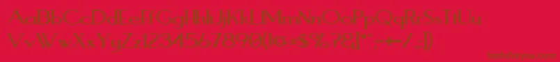 フォントAquaductPlain – 赤い背景に茶色の文字