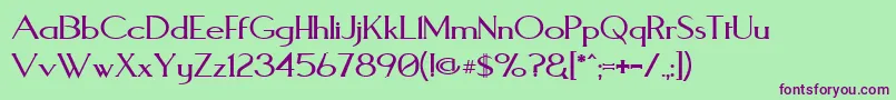 Police AquaductPlain – polices violettes sur fond vert