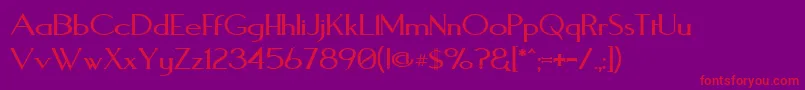 フォントAquaductPlain – 紫の背景に赤い文字