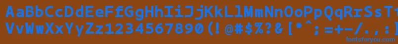 Czcionka Bpmono ffy – niebieskie czcionki na brązowym tle