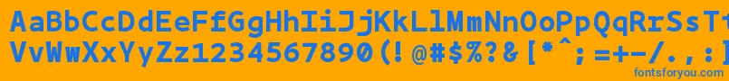 Czcionka Bpmono ffy – niebieskie czcionki na pomarańczowym tle