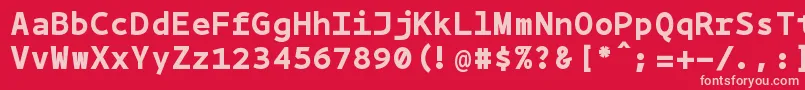 フォントBpmono ffy – 赤い背景にピンクのフォント