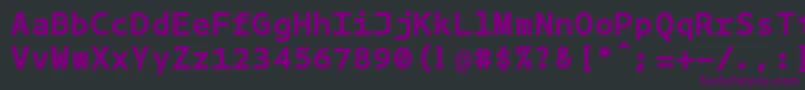 Czcionka Bpmono ffy – fioletowe czcionki na czarnym tle