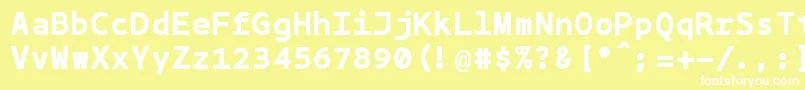 フォントBpmono ffy – 黄色い背景に白い文字