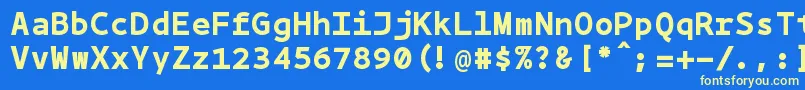 Czcionka Bpmono ffy – żółte czcionki na niebieskim tle