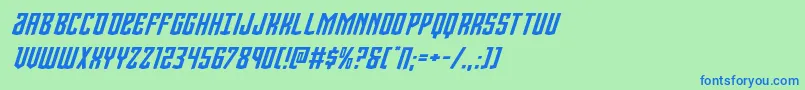 Шрифт Viceroyexpandital – синие шрифты на зелёном фоне
