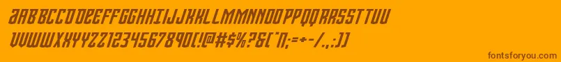 Viceroyexpandital-Schriftart – Braune Schriften auf orangefarbenem Hintergrund