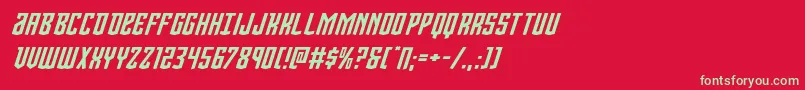Viceroyexpandital Font – Green Fonts on Red Background