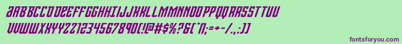 Viceroyexpandital Font – Purple Fonts on Green Background