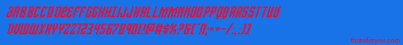 Viceroyexpandital-Schriftart – Rote Schriften auf blauem Hintergrund