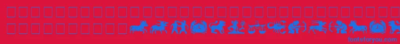 EileensZodiac Font – Blue Fonts on Red Background