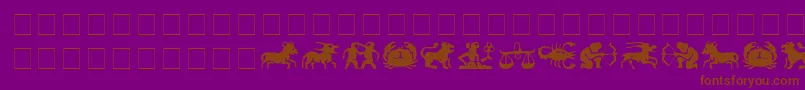 EileensZodiac Font – Brown Fonts on Purple Background