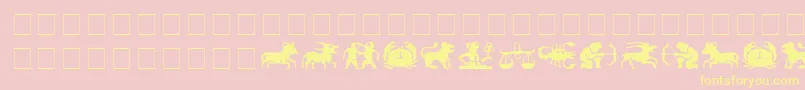 EileensZodiac Font – Yellow Fonts on Pink Background