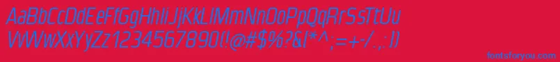 CondensanspaneuropeOblique Font – Blue Fonts on Red Background