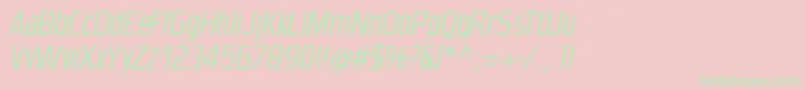 CondensanspaneuropeOblique Font – Green Fonts on Pink Background