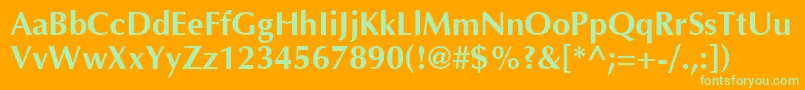 OptimaCyrBold Font – Green Fonts on Orange Background