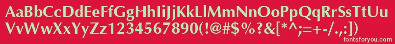 フォントOptimaCyrBold – 赤い背景に緑の文字