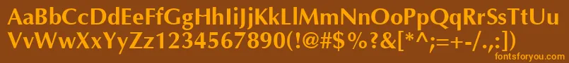 OptimaCyrBold Font – Orange Fonts on Brown Background