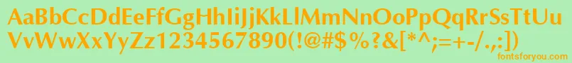 OptimaCyrBold Font – Orange Fonts on Green Background