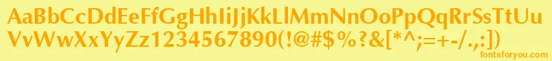 OptimaCyrBold Font – Orange Fonts on Yellow Background