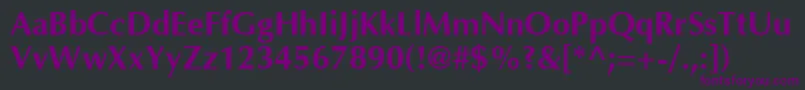 Czcionka OptimaCyrBold – fioletowe czcionki na czarnym tle