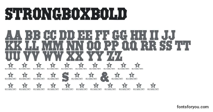 Шрифт StrongboxBold – алфавит, цифры, специальные символы